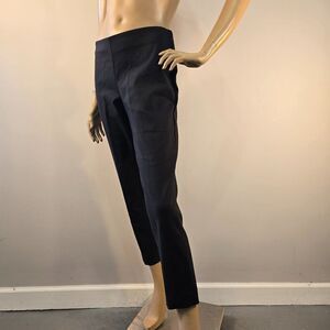 DKNY Black Dress Pants Women Sz 4 Career Wear Slim Leg Stretch Trousers Side Zip